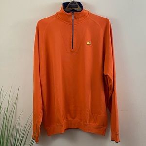 BOBBY JONES Players Orange Cotton Quarter Zip Golf